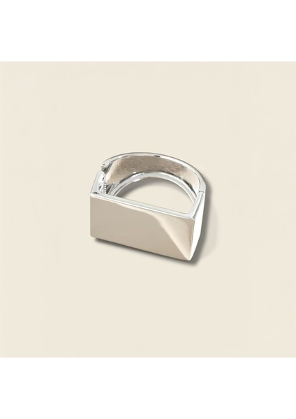 Gümüş Kaplama Çelik Geniş Kadın Kelepçe Bileklik fırsatları