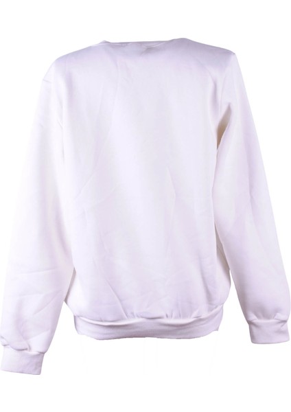 26KL71S95006 Ekru Kadın Sweatshirt Mavi Çiçek Baskılı modelleri