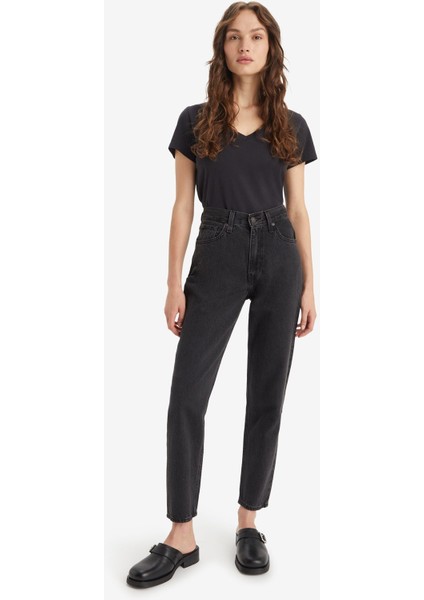 80S Mom Jean Kadın Siyah Kot Pantolon A9385-0000 fiyatları