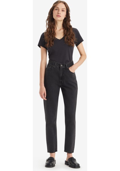 80S Mom Jean Kadın Siyah Kot Pantolon A9385-0000 modelleri