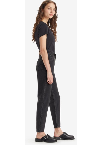 80S Mom Jean Kadın Siyah Kot Pantolon A9385-0000 fırsatları