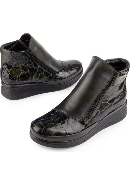 Hakiki Deri Modern Ortopedik Fermuarlı Bot Siyah 1064 fiyatları