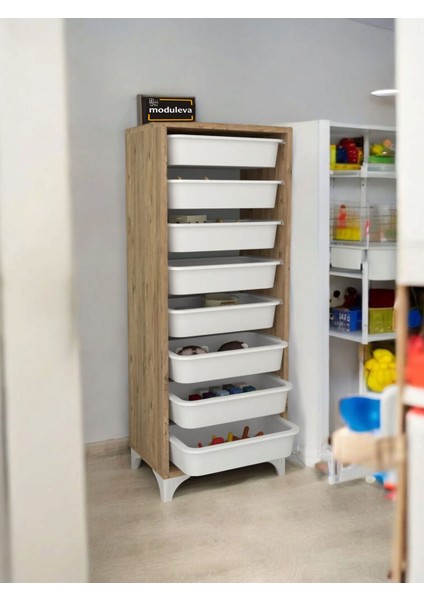 8 Çekmeceli Çok Amaçlı Sepetli Dolap / Oyuncak Kutusu / Organizer
