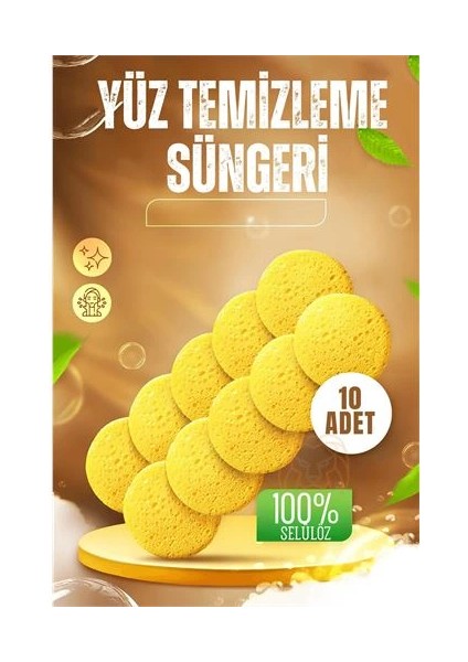 Makyaj Temizlik Pedi Cilt Temizlik Süngeri Doğal Selülöz 10 Adet fiyatları