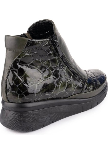 Hakiki Deri Modern Ortopedik Fermuarlı Bot Siyah 1064 indirimleri