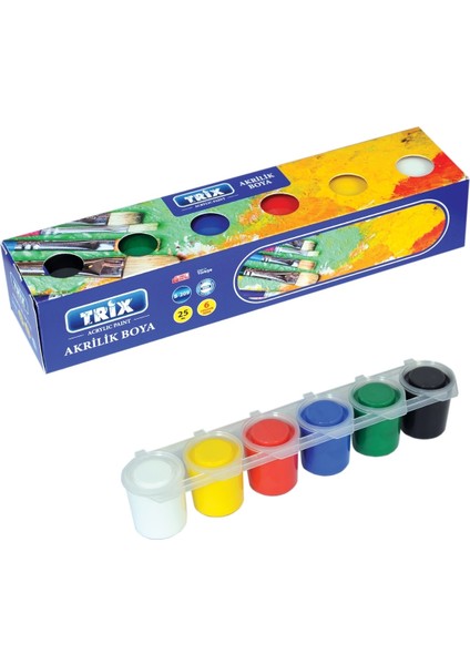 6 Lı Akrilik Boya 25 ml Pd