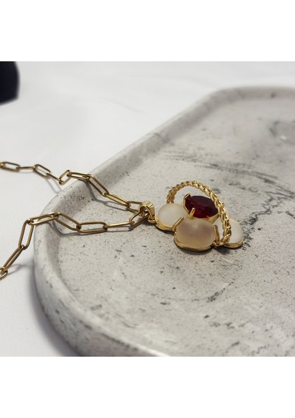 Opal Çiçek & Kalp Kolye fırsatları