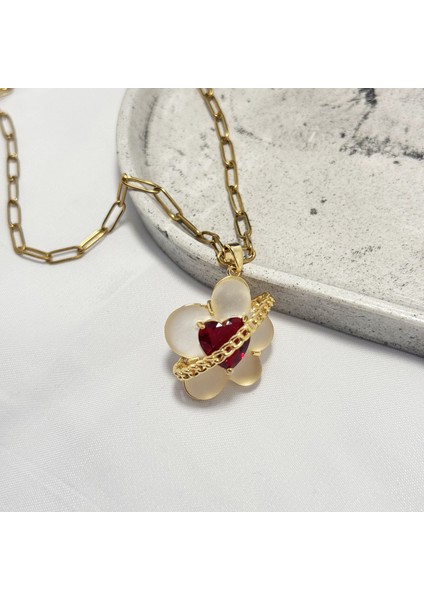 Opal Çiçek & Kalp Kolye indirimleri