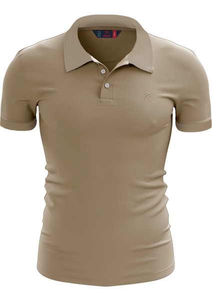 %100 Pamuk Polo T-Shirt Impero Bej