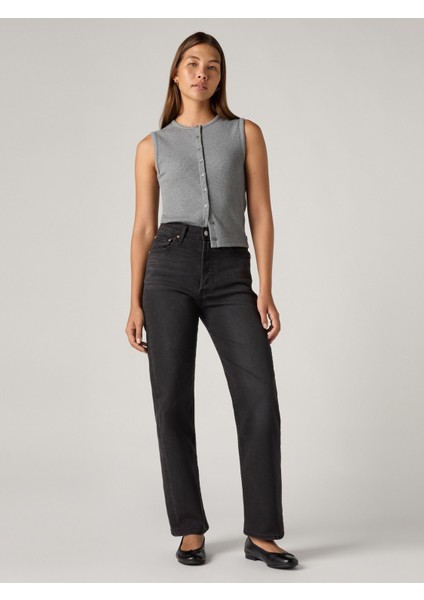 Ribcage Straight Tk Just A Sec Kadın Gri Jean Kot Pantolon A7743-0016