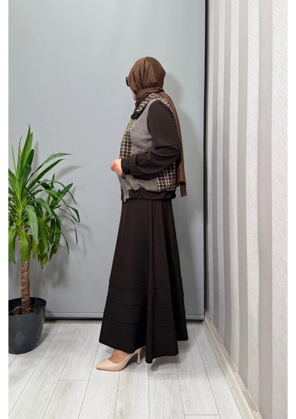 Patcwork Ceket Takım Kahve 38200 modelleri