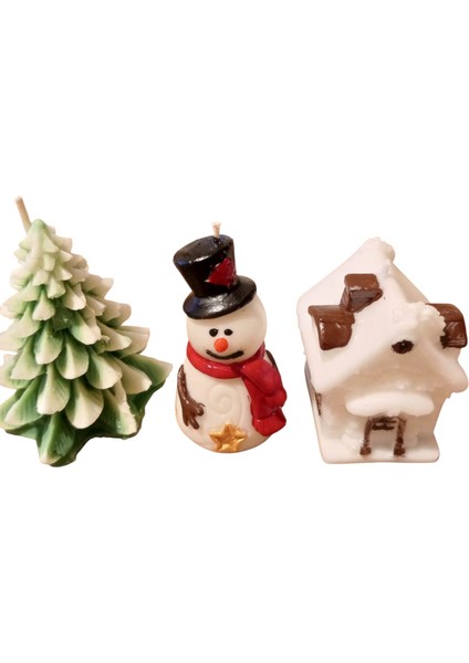 3 Lü Yılbaşı Mum Seti