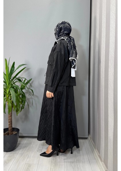 Ceketli Beli Büzgülü Elbise Siyah 26KGSTKM3196 fiyatları