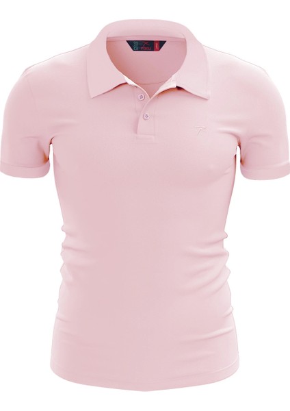 %100 Pamuk Polo T-Shirt Impero Pembe