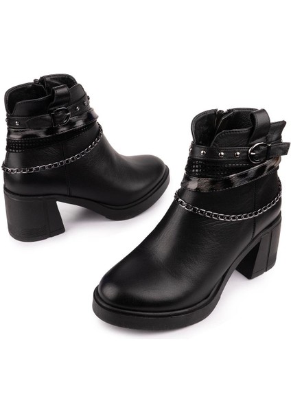 Hakiki Deri Modern Rahat Termo Taban Bot Siyah 15290 fiyatları