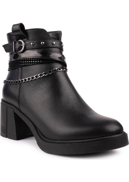 Hakiki Deri Modern Rahat Termo Taban Bot Siyah 15290 modelleri