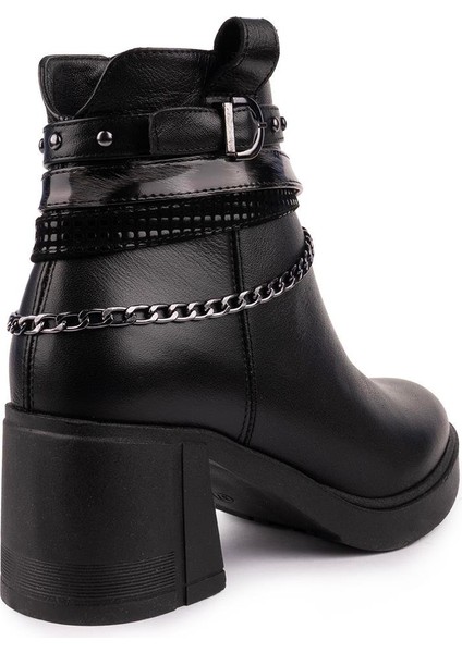 Hakiki Deri Modern Rahat Termo Taban Bot Siyah 15290 indirimleri