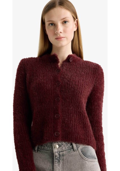 Bordo Kadın Hırka Z9318AZ/BR452