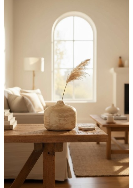 Eskitme Dokulu Vazo Yuvarlak