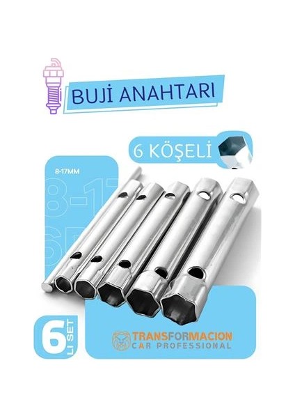 Buji Sökme Takma Anahtarı - Torklu 5 Ebat Buji Anahtarı