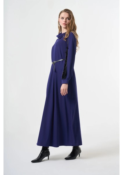 Kadife Detaylı Elbise Mor 38800 fiyatları