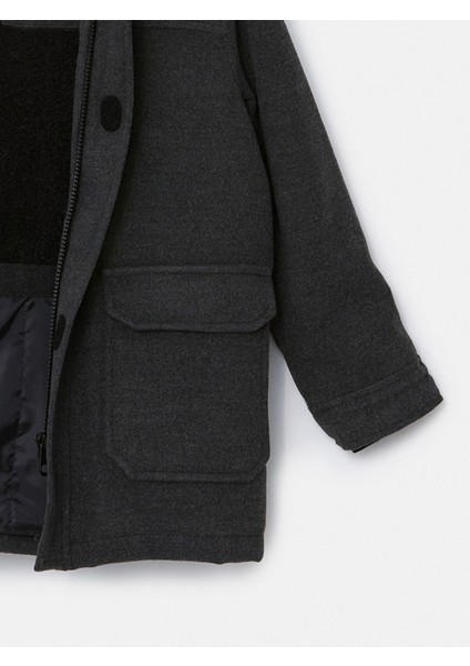 Yeni Sezon Kapüşonlu Erkek Çocuk Kaşe Kaban modelleri