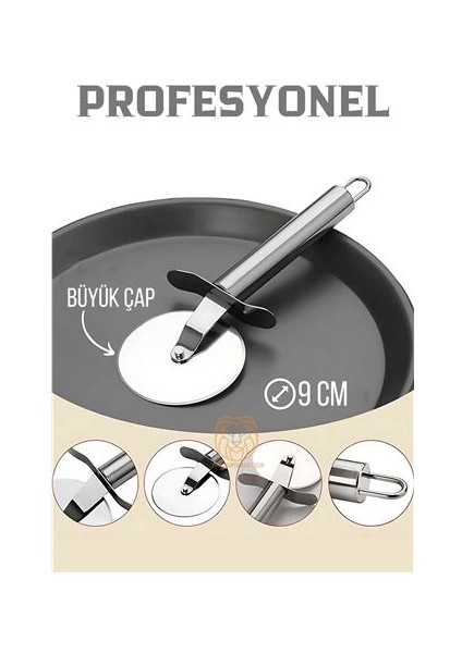 Profesyonel 9 cm Çelik Pizza Kesici Ignacio Design