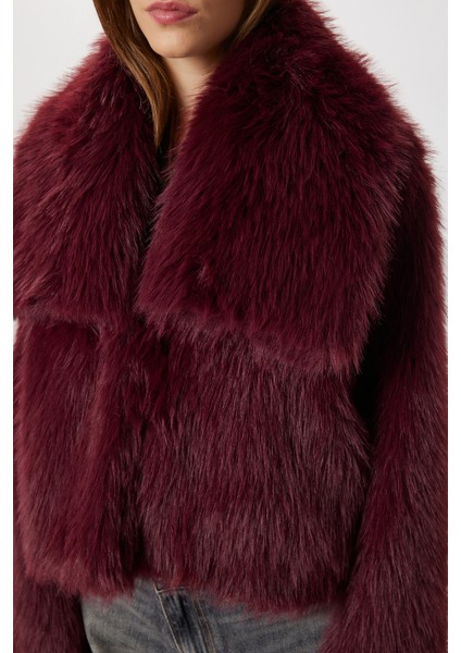 Kısa Suni Kürk Kaban LFG0171 Bordo indirimleri