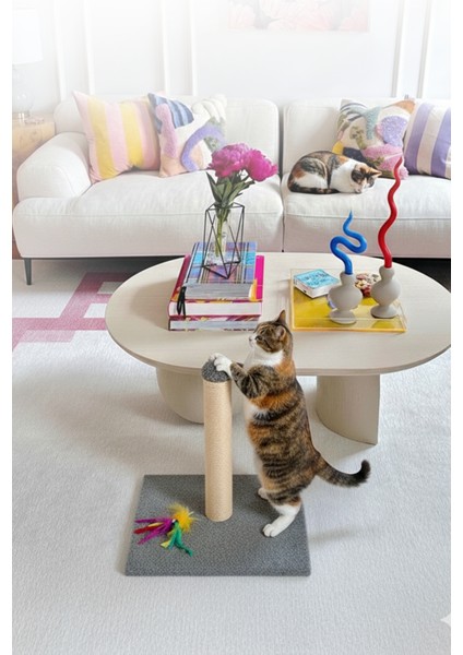 Kedi Tırmalama Tahtası 42 cm – 30X30 Taban Doğal Sisal Ipli Güçlü Gövde indirimleri