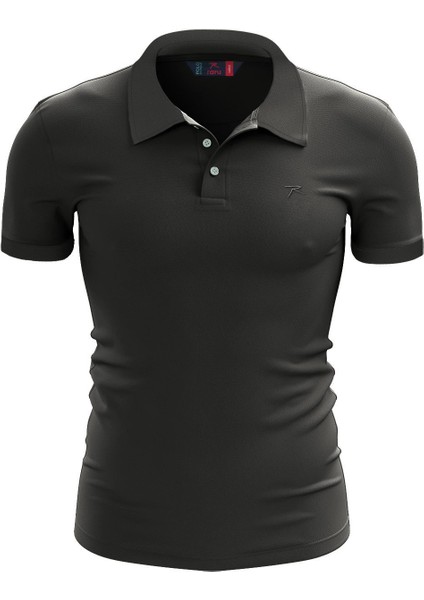 %100 Pamuk Polo T-Shirt Impero Antrasit