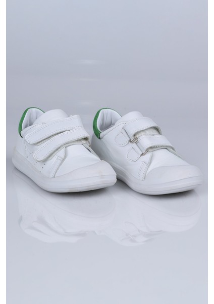 K.700 Hakiki Deri Ilk Adım Ayakkabısı Beyaz-Yeşil - 25 modelleri
