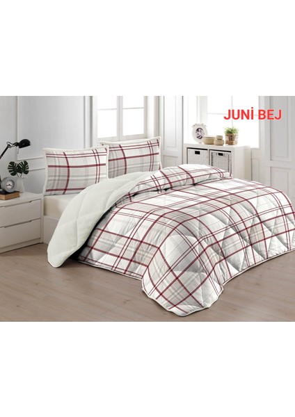 Tek Kişilik Yorgan Seti Comforter Juni Bej (1 Yorgan + 1 Yastık Kılıfı)