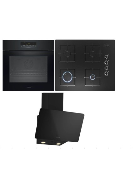 12 Fonksiyon Siyah Ankastre Set