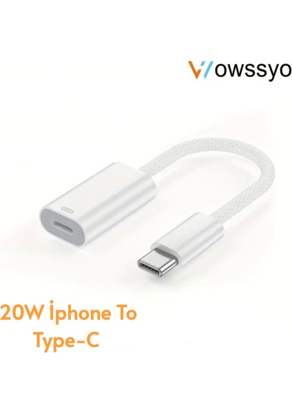 Iphone Lightning To Type-C 20W Hızlı Adaptör Çevirici Dönüştürücü Ce Lisanslı Sağlam