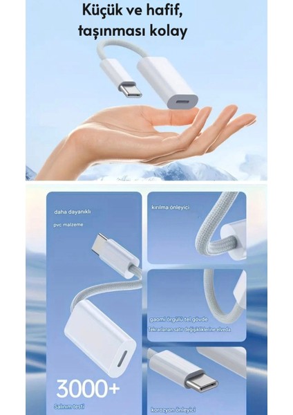 Iphone Lightning To Type-C 20W Hızlı Adaptör Çevirici Dönüştürücü Ce Lisanslı Sağlam modelleri
