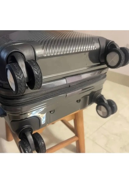 8 Adet Siyah Valiz Bavul Tekerleği Kılıfı, Sessiz Koruyucu Dayanklı, Ofis Sandalye Kılıf