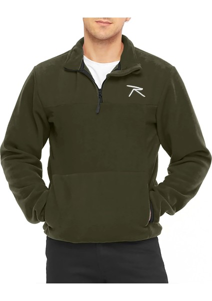 Yarım Fermuarlı Polar Vauste Haki