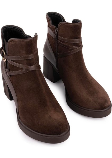 Hakiki Deri Modern Rahat Süet Bot Kahve Süet 152135