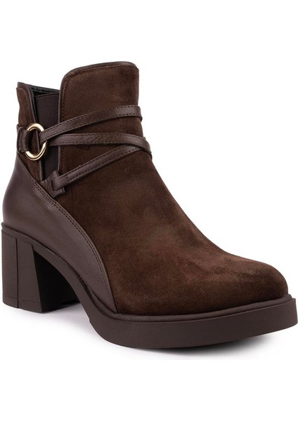 Hakiki Deri Modern Rahat Süet Bot Kahve Süet 152135 modelleri