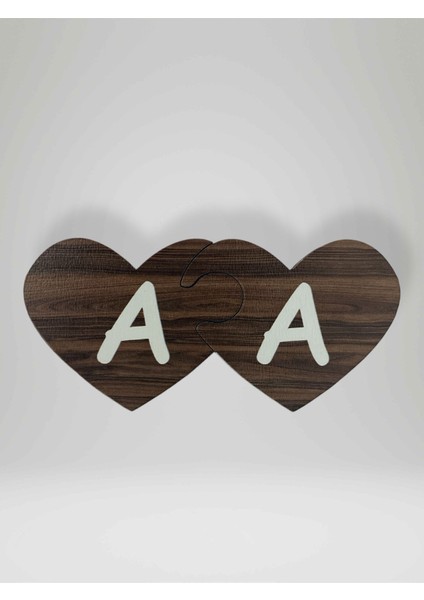 A Harfi (Sol Parça) – Ahşap Puzzle Kalp Harf Magnet – Buzdolabı Süsü – Ikili Uyumlu (KOD:990) modelleri