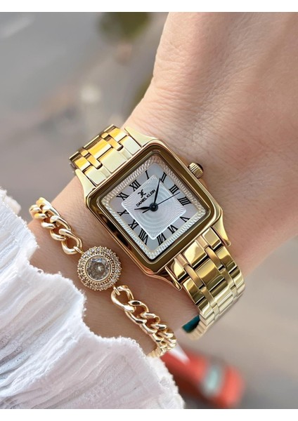 Çelik Kordon 30 mt Suya Dayanıklı Kadın Kol Saati+Bileklik BF.GF.10814.3