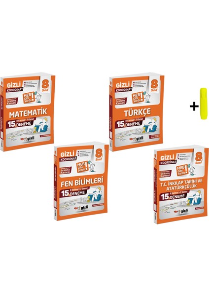 Gizli Lgs 8. Sınıf Matematik Fen Türkçe Inkılap 15'li Deneme-Meb Gibi Sordu