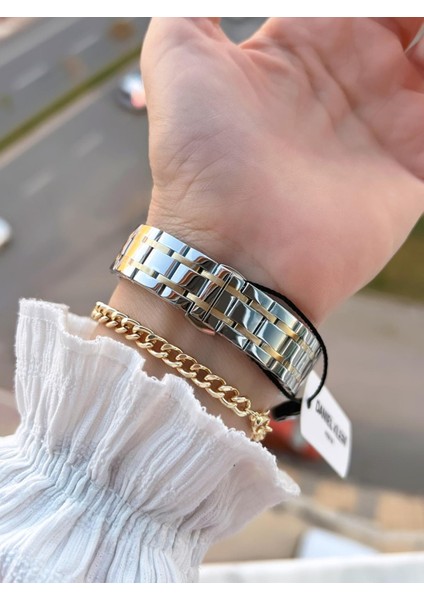 Çelik Kordon 30 mt Suya Dayanıklı Kadın Kol Saati+Bileklik BYN.10814.4 modelleri