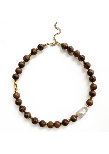 Hena – Ud Ağacı, Hematit & Barok Inci Kolye