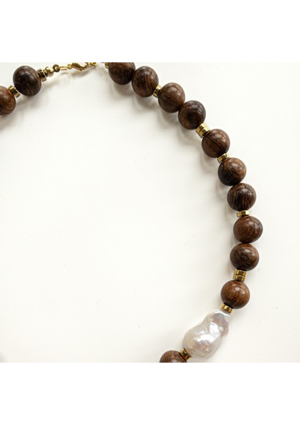 Hena – Ud Ağacı, Hematit & Barok Inci Kolye modelleri