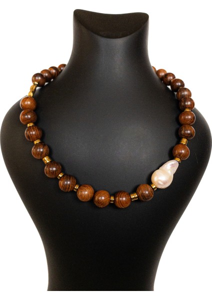 Hena – Ud Ağacı, Hematit & Barok Inci Kolye fırsatları