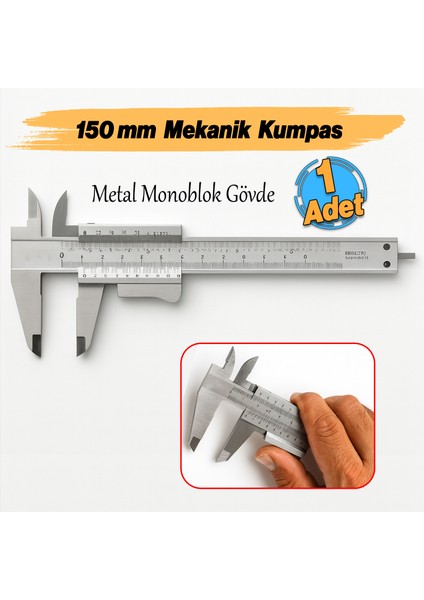 Kilitli Mekanik Kumpas Monoblok Metal Gövde 0.02 Hassasiyet 150 mm Iç Dış Derinlik Ölçüm Aleti fiyatları