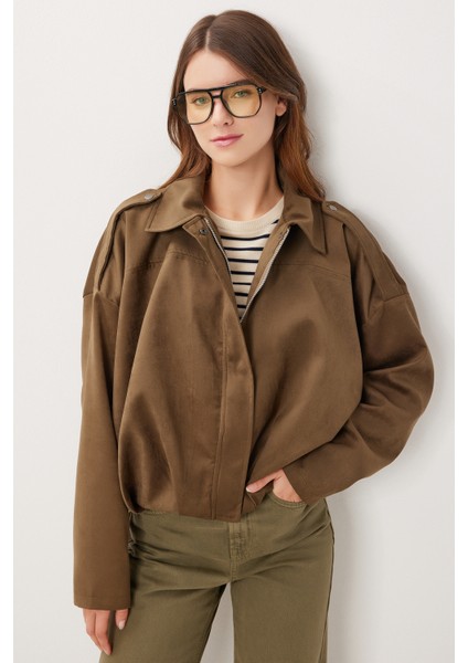 Süet Görünümlü Bomber Ceket LOH0014 Zeytin Yeşili fiyatları