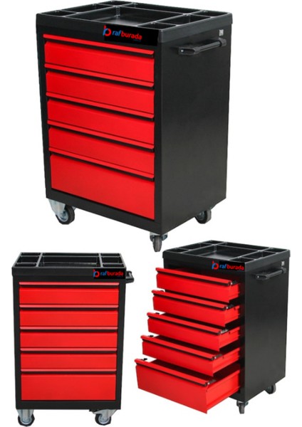 5 Çekmeceli Alet Dolabı, Atölye, Usta Set Takım Arabası