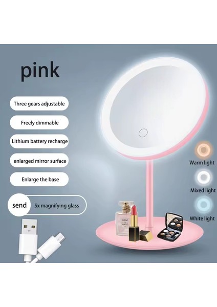 Yeni Işıklı Makyaj Aynası Beyaz LED Gün Işığı Makyaj Aynası Çıkarılabilir/saklama Tabanı 3 Modlu Işıklı Ayna